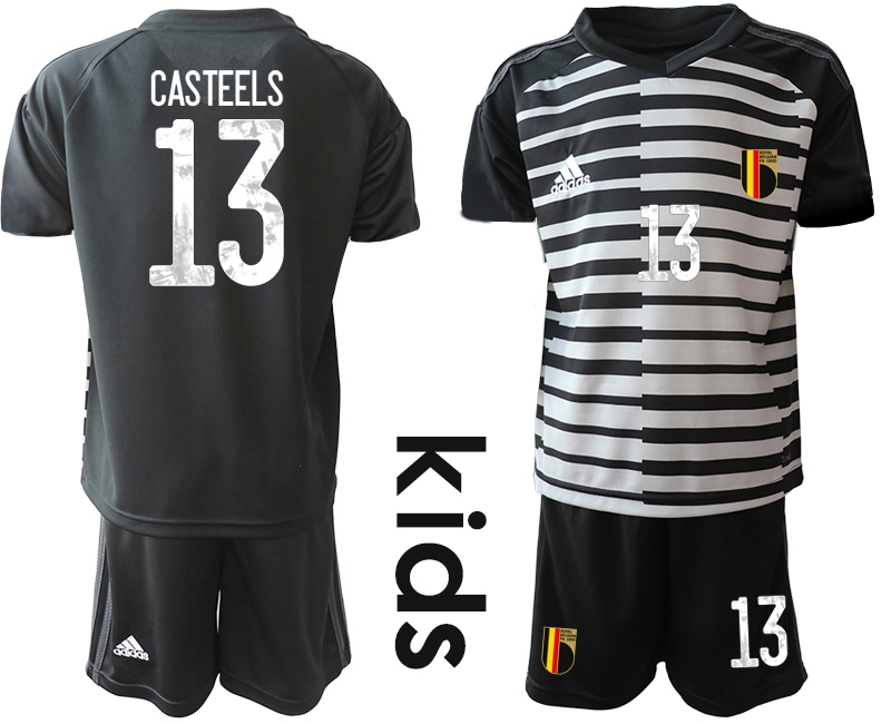2021 European Cup Belgiumblack Youth goalkeeper #13 soccer jerseys